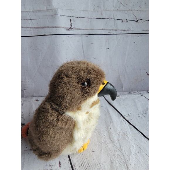 K & M International Hawk Red Tailed Plush Bird Stuffed Toy Audubon 6" No Sound - Picture 2 of 7